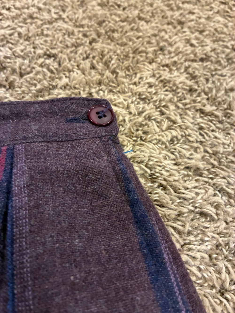 Vintage Pendleton 100% Virgin Wool Midi Plaid Skirt Purple Made in U.S.A. No Sz - Picture 6 of 11